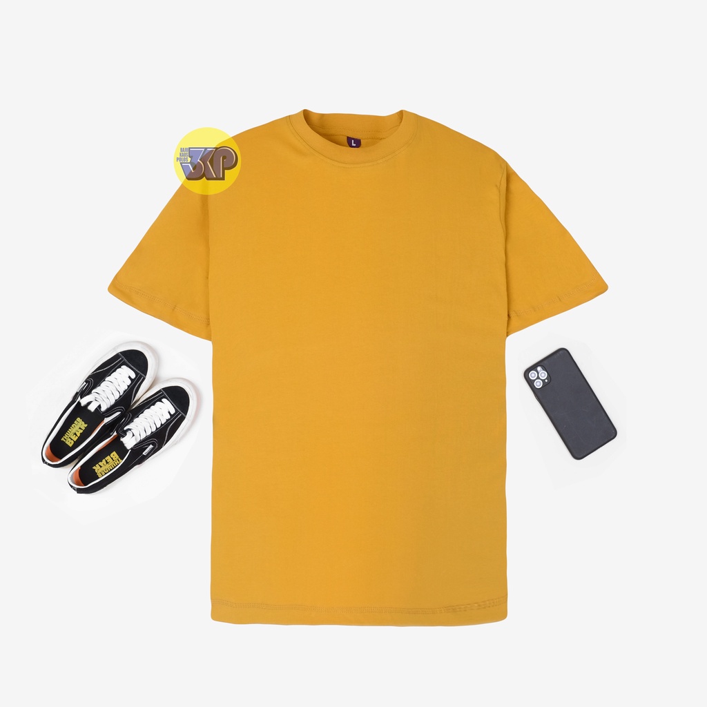 BAJU KAOS POLOS MUSTARD KUNING BUSUK LENGAN PENDEK KATUN KOMBET 30S COWOK CEWEK