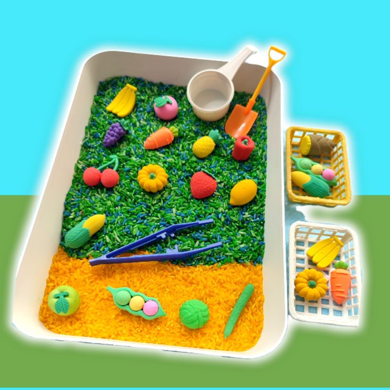 Sensory Box Perkebunan DIY Mini Garden / Eksperimen Pencampuran Warna Sintetik