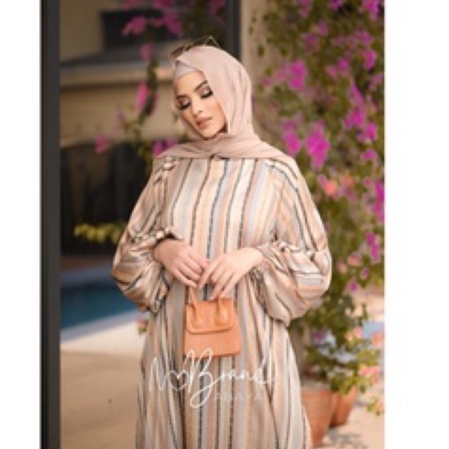 BELVY CREAM ABAYA KAFTAN SUTRA SILK GAMIS JUBAH JUMBO WANITA MUSLIMAH