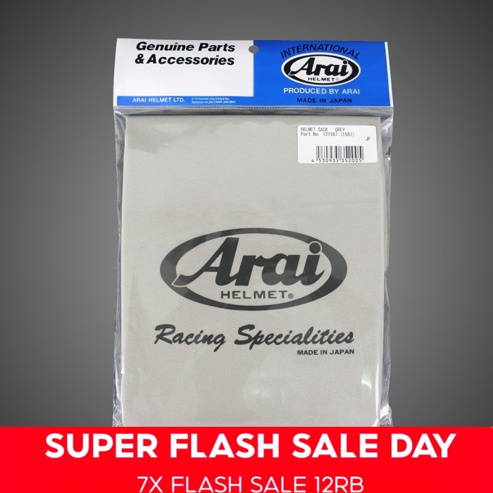 Jual Arai Helmet Sack (1587) Sarung Helm Original Grey Omt Shopee