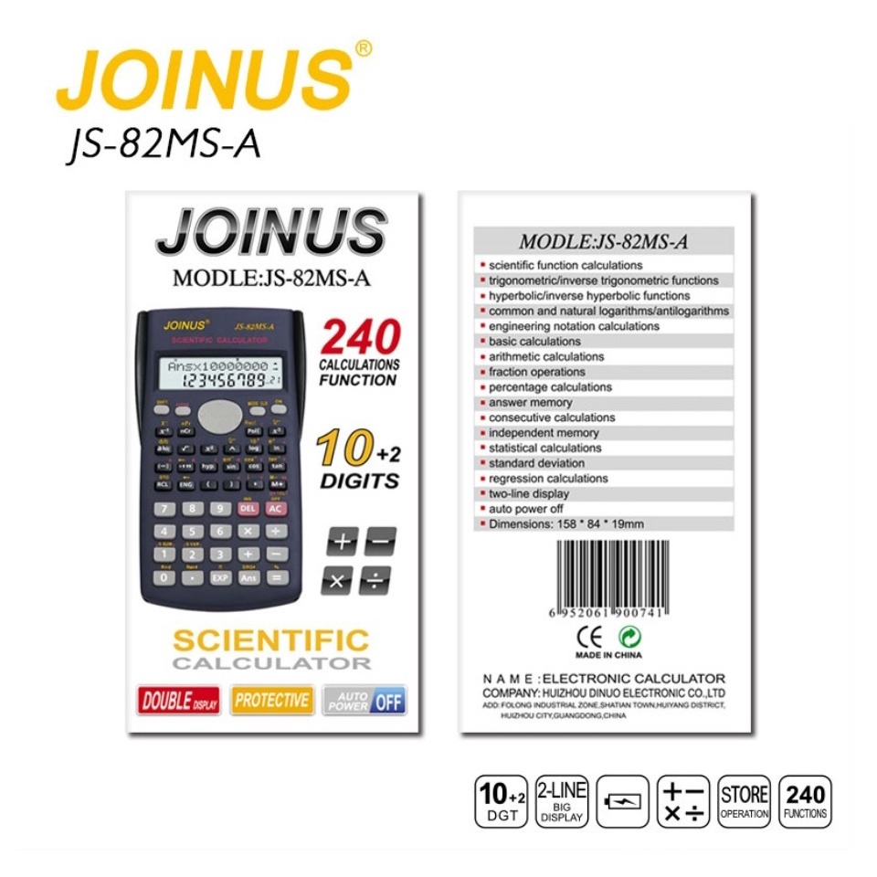 

KALKULATOR Scientific JOINUS JS-82MS-A mesin hitung calculator ilmiah Trigonometri Rumus