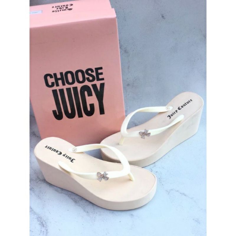 SANDAL JEPIT JUICY COUTURE PITA RIBBON PITA KECIL WEDGES