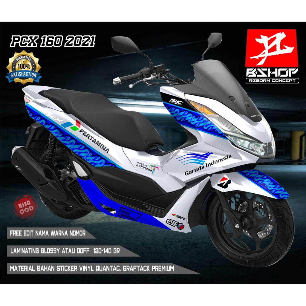 Stiker Decal Full Body Honda PCX 160 Motif Mandalika