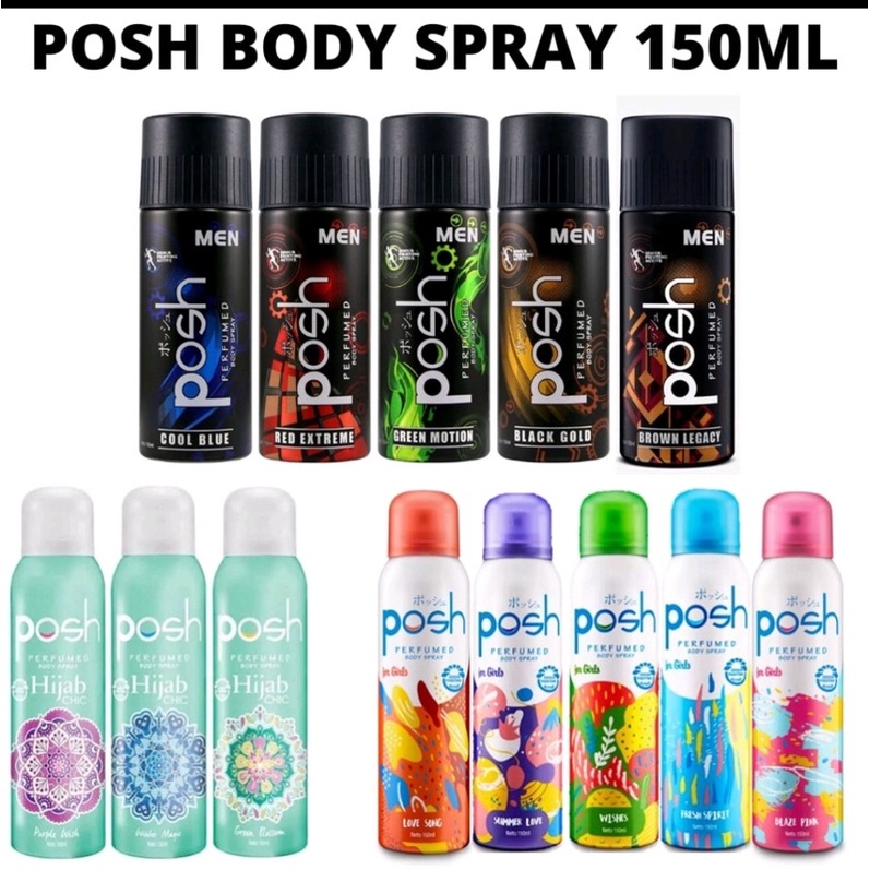 *KHUSUS PULAU JAWA* POSH MEN / Women Girls Body Spray Perfumed 150ml 150 ml