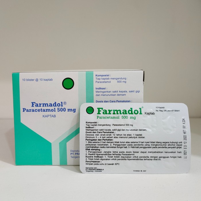 Farmadol Box isi 100 Tablet