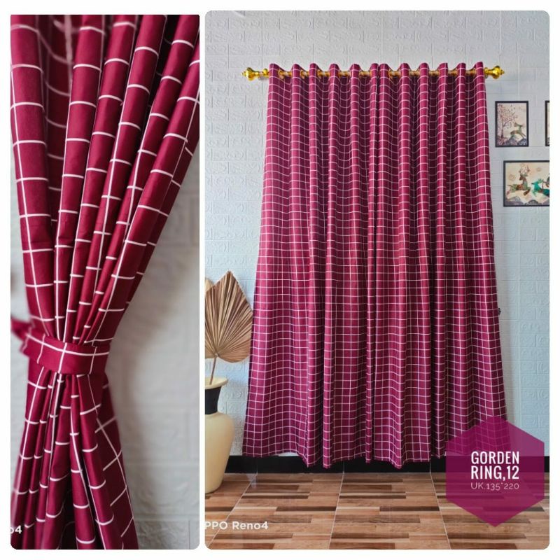 GORDEN SMOKRING MOTIF KOTAK MERAH