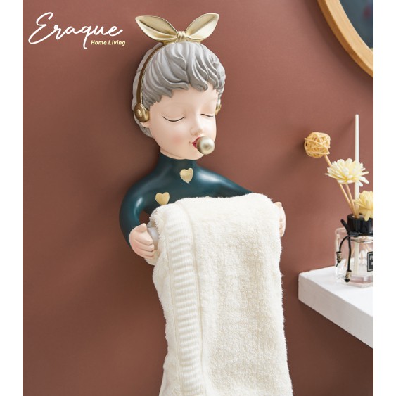 Mindy Tissue Roll Hanger / Tempat Kotak Gantungan Tissue Tisu Toilet Dinding Wanita Nordic Resin / T