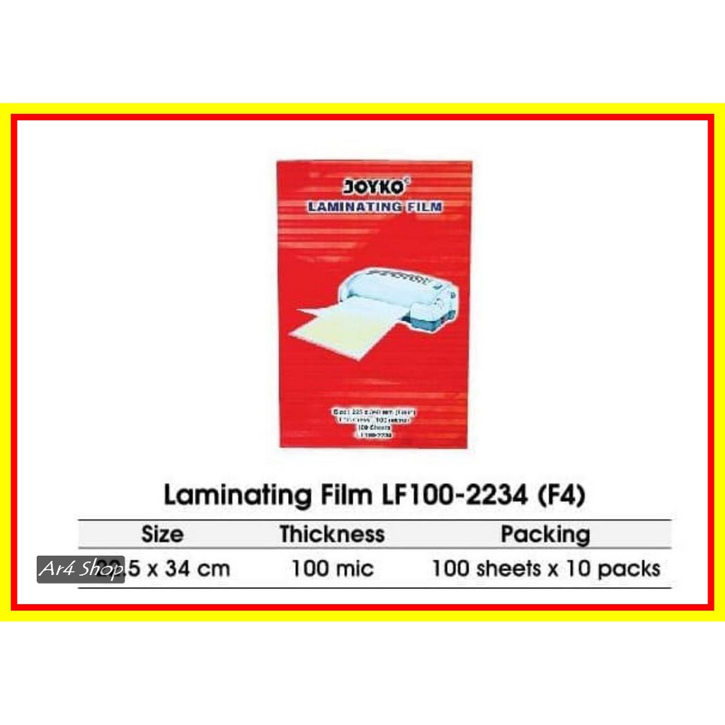 

Laminating Film - Joyko - Lf100-2234 Folio 100S
