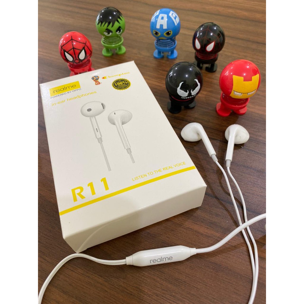 1~PCS~EARPHONE REALME R11 CHAMPION HEADSET - HANDSFREE - HF LOG ON HIFI SOUND NEO MACARON LO-HF680