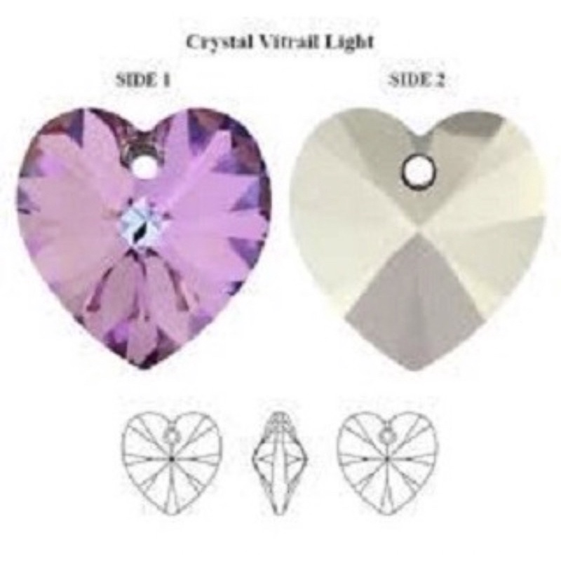 CRYSTAL SWAROVSKI ORIGINAL XILION HEART PENDANT 6228 14.4 x 14 mm