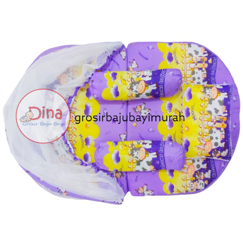 kasur bayi + kelambu MOTIF OVAL perlengkapan bayi baru lahir