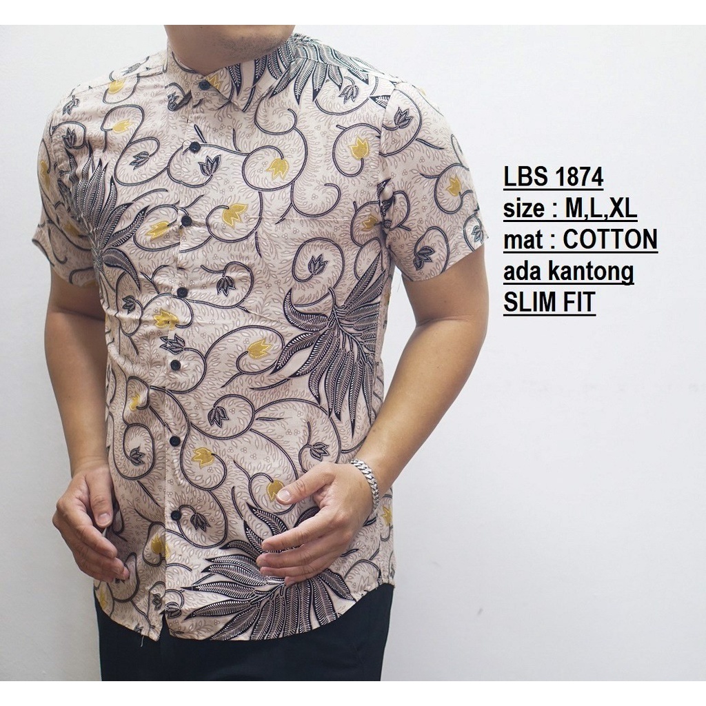 KEMEJA BATIK PRIA SLIM FIT BAJU BATIK PRIA SLIM FIT PREMIUM LBS1874