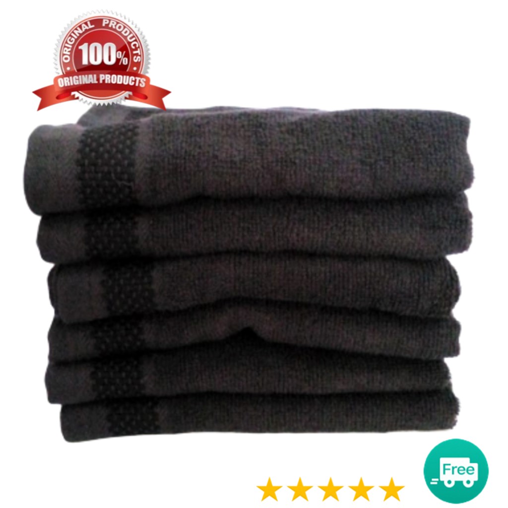  Handuk  Salon Polos Hitam  30x70 Handuk Hitam  Handuk  