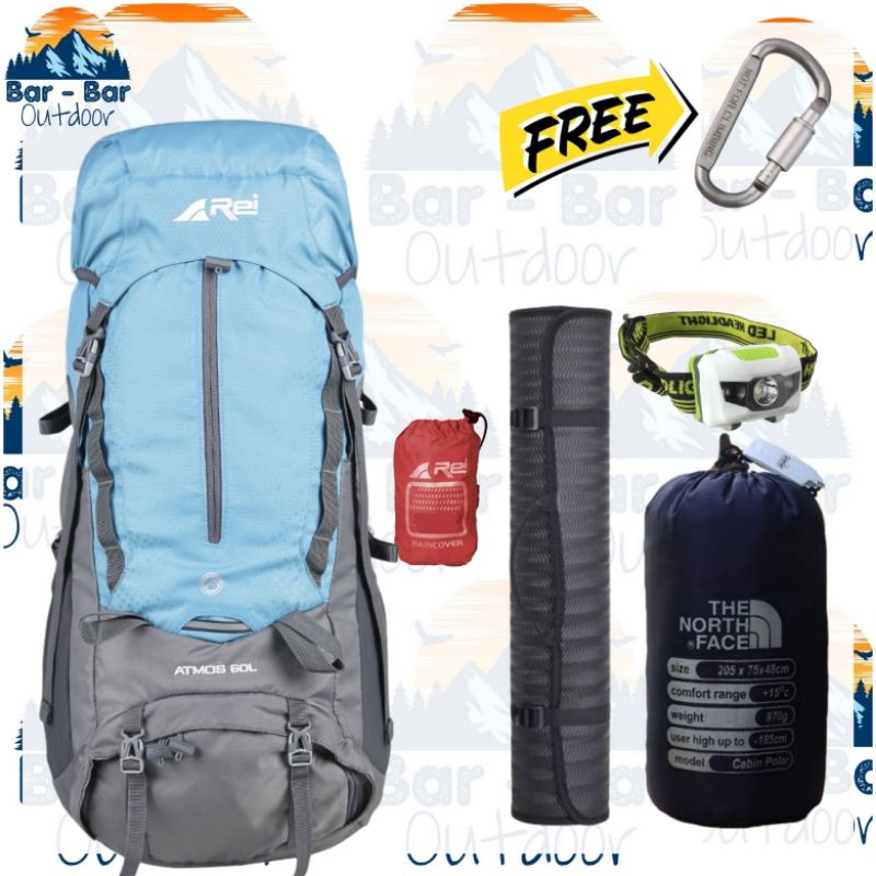 Paket Murah Peralatan Mendaki Tas Gunung Tas Outdoor Carrier Arei Rei Atmos 60L