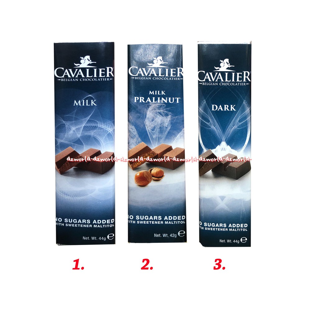 Cavalier Chocolate Coklat Tanpa Gula Belgian Chocolate Cokelat Aneka Rasa Milk Pralinut Milk Coklat Kavalier Rasa Susu