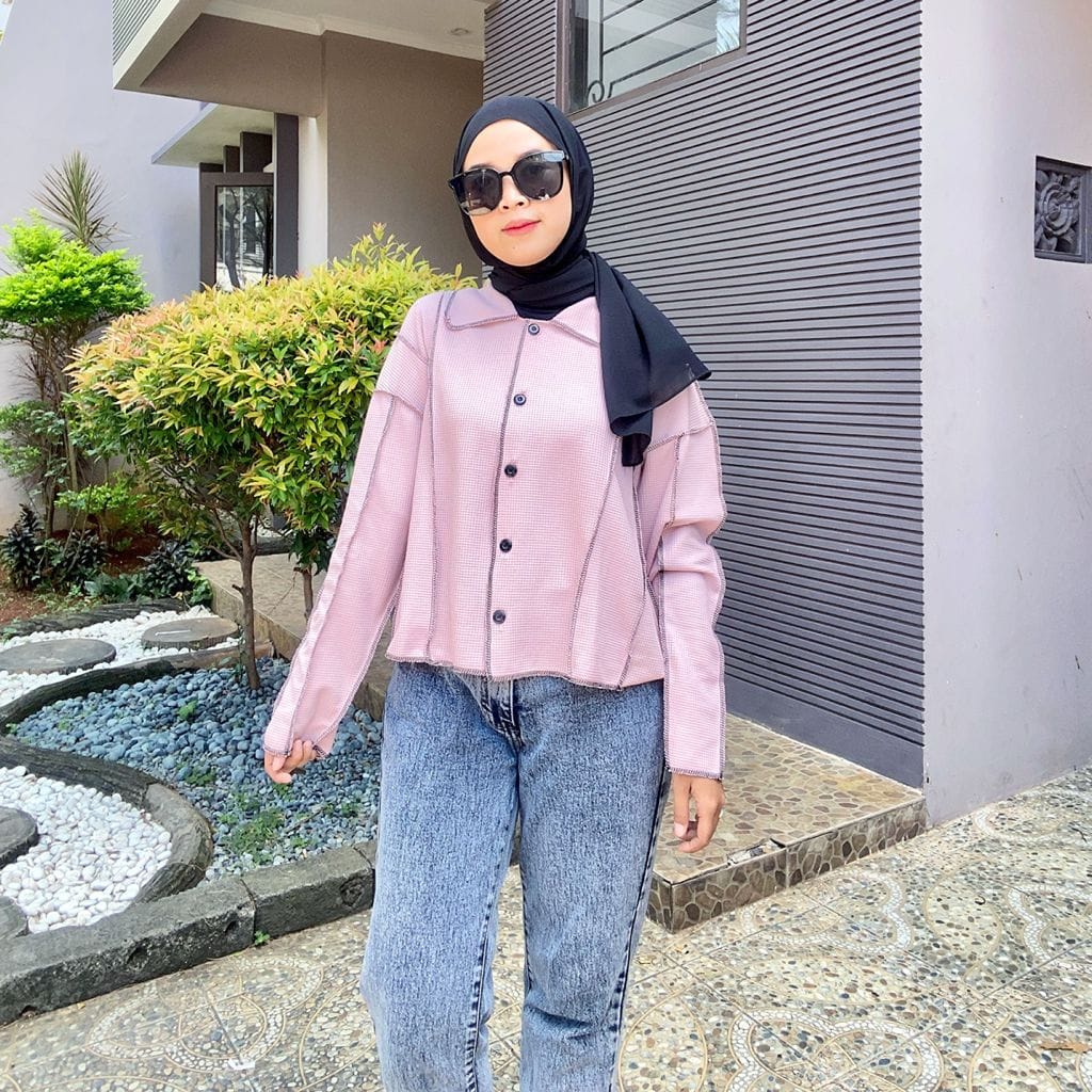 BEFAST - ZEC Atasan Wanita THALIA / Hanara Top RIB / Blouse Kekinian 2021 / Blouse Wanita Viral Di TikTok / Blouse Lengan Panjang OOTD Wanita Hits