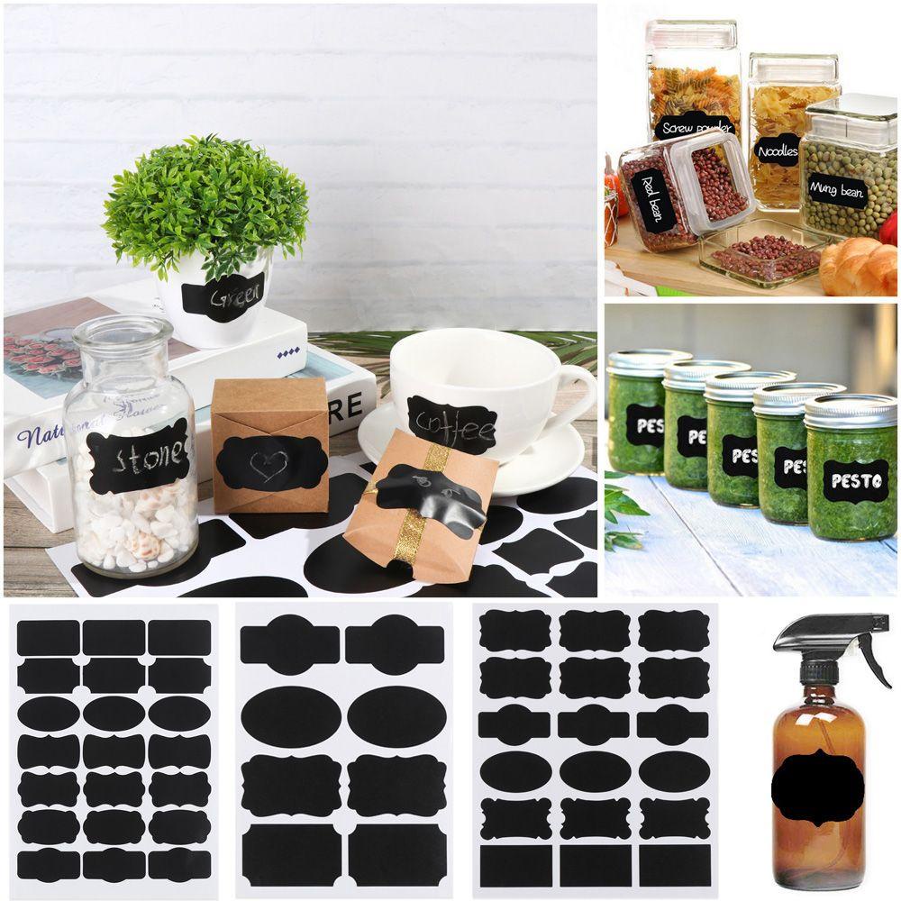 Populer Papan Tulis Stiker DIY Selai Jar Tag Bahan Vinyl Craft Organizer Bumbu Dapur Sealing Sticky