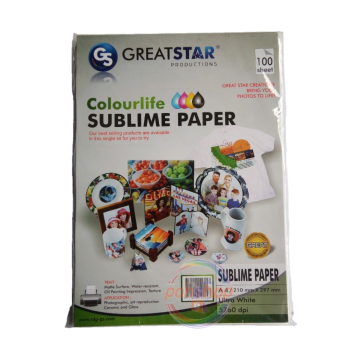 

Great Star Colourlife Sublime Paper A4/100's