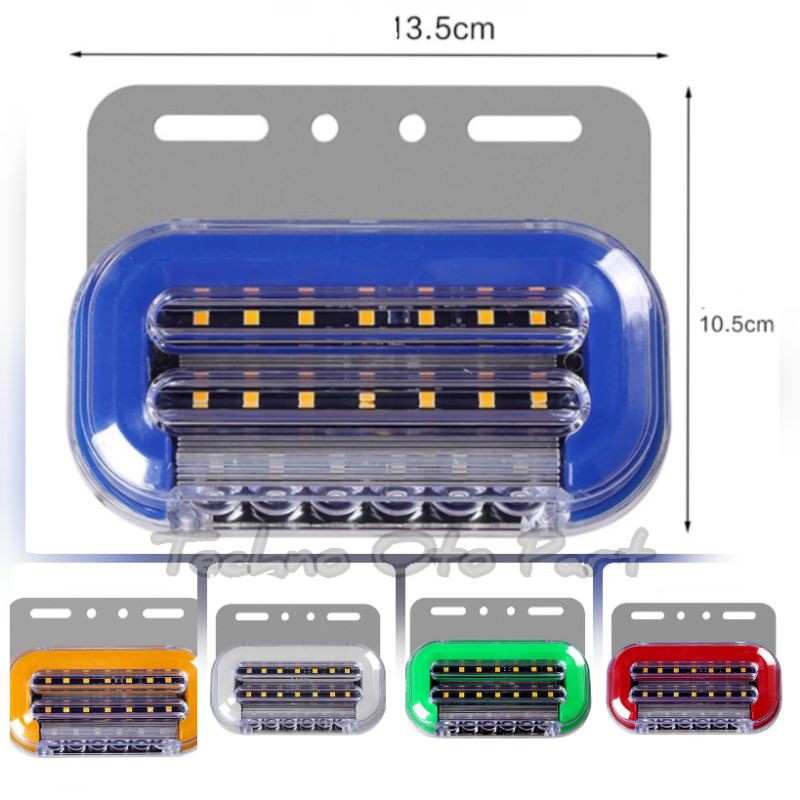 Lampu Bak Samping Besar Truk 12 Volt 24 Volt Sein Nyala Running 40LED