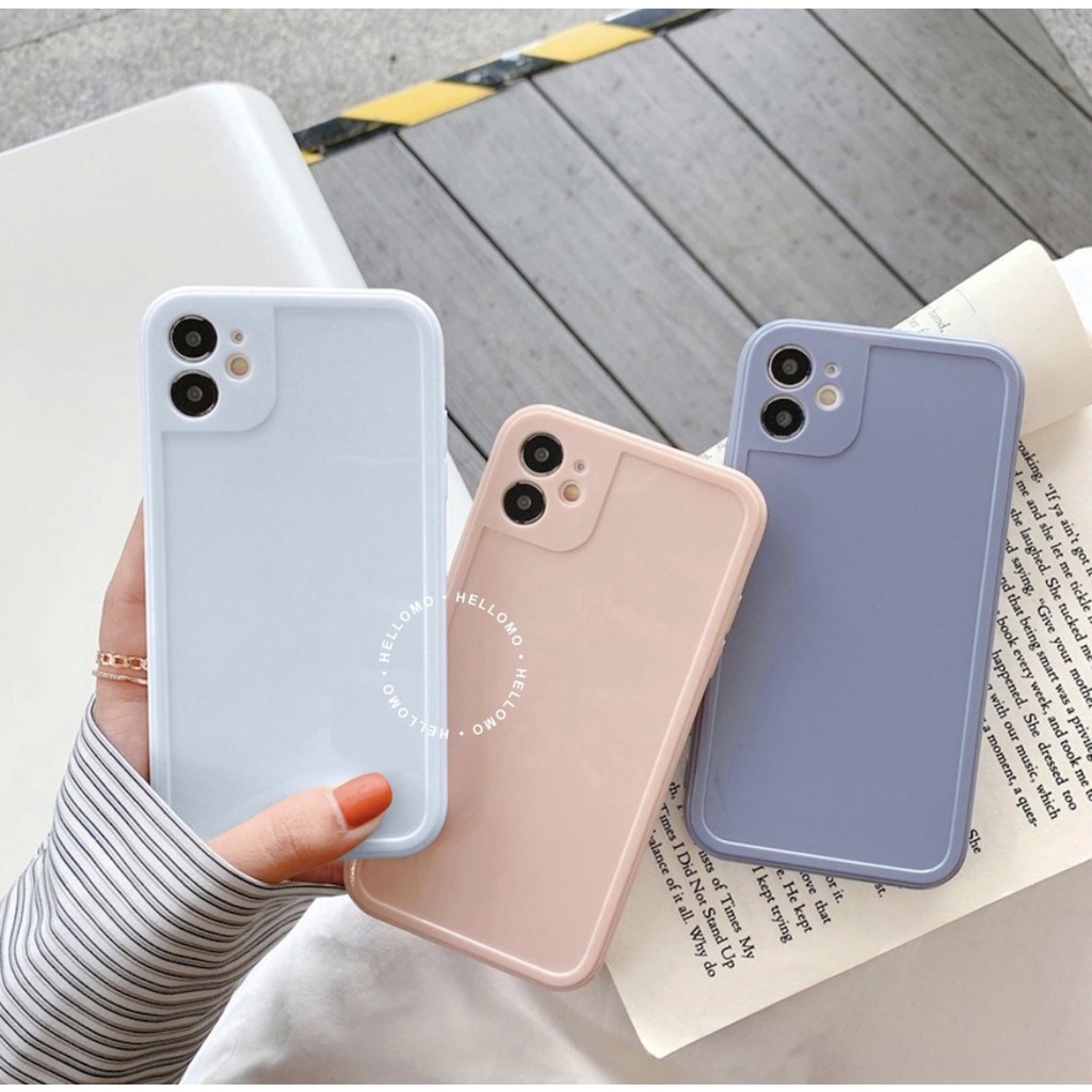 Glossy Case iPhone (SERI 2) Soft Case Polos iPhone Lens Protector Case Iphone Candy Color Glossy Case