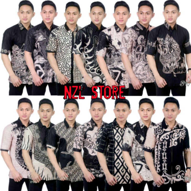 Kemeja Batik Pria lengan panjang terlaris terbaru kain katun Batik kalem