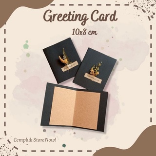 GREETING CARD HITAM / KARTU UCAPAN BUNGA KERING (8x10 CM)
