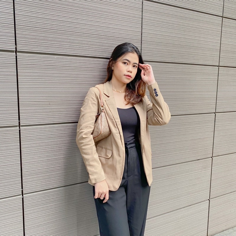 BLAZER PANAMA TWILL BAHAN SUPER STRACH PAKAI PURING DIDALAM TIDAK PANAS