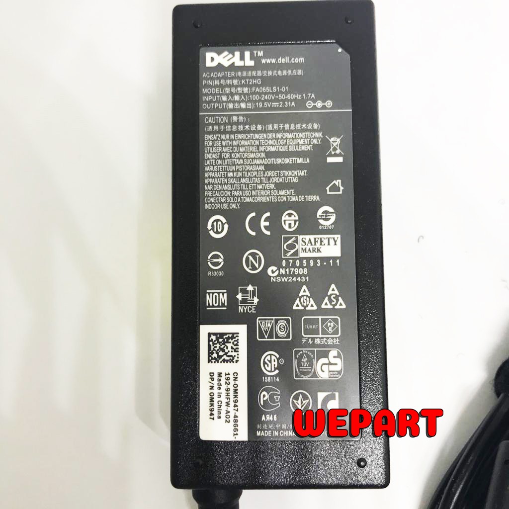 Adaptor Charger Dell XPS 12 XPS 13  Vostro 14 5468 3458 Inspiron 11 3000, 14 3000,15 3000 Original