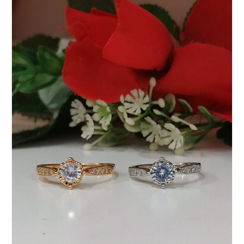 CINCIN TITANIUM ANTI KARAT MOTIF PILIHAN LAPIS EMAS 22 K WARNA GOLD DAN SILVER