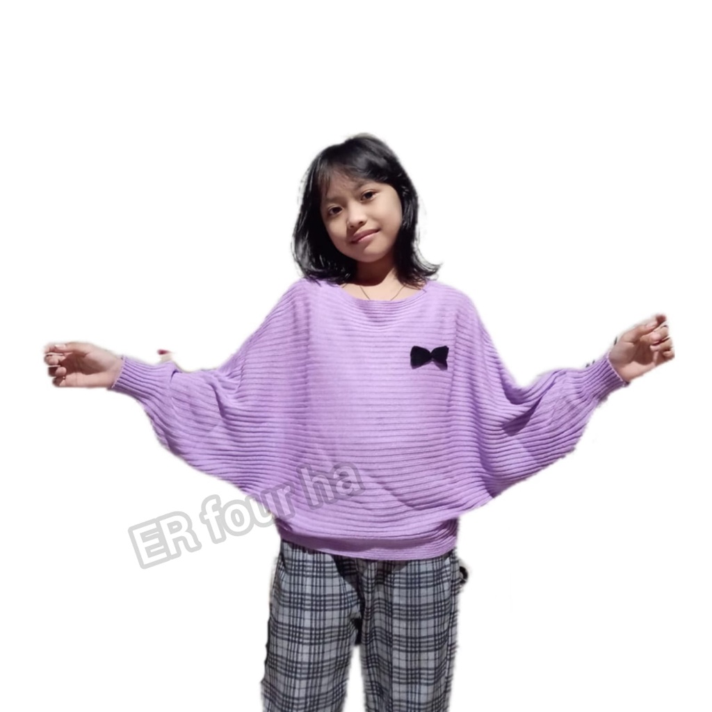 batwing knit kids | 5-7-8 thn | blouse anak | baju anak murah