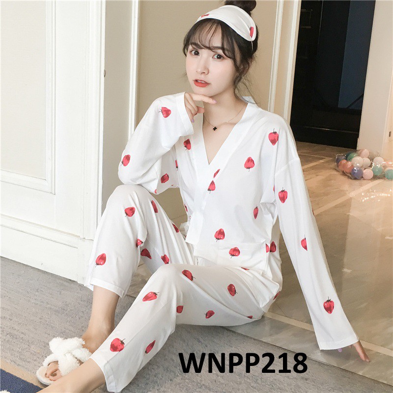 Baju Tidur Wanita Strawberry Pink