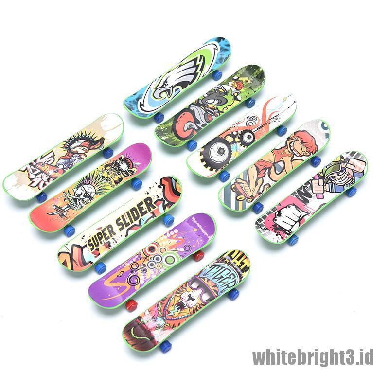(white3) 1pc Skateboard Jari Mini Bahan Plastik