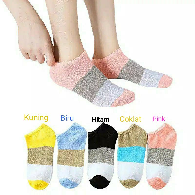 Kaos Kaki Ankle Motif Love &amp; 3 Warna