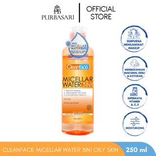Image of Cleanface Micellar Water 3in1 For Oily Skin 250 ml / Pembersih Wajah / Pembersih Makeup Waterproof