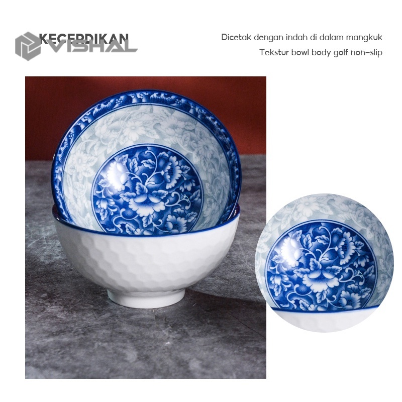 VISHAL Souvenir Mangkuk Set Mangkok Keramik Hand painted Japanese Wedding Gift Box Hampers Kado Bowl Set