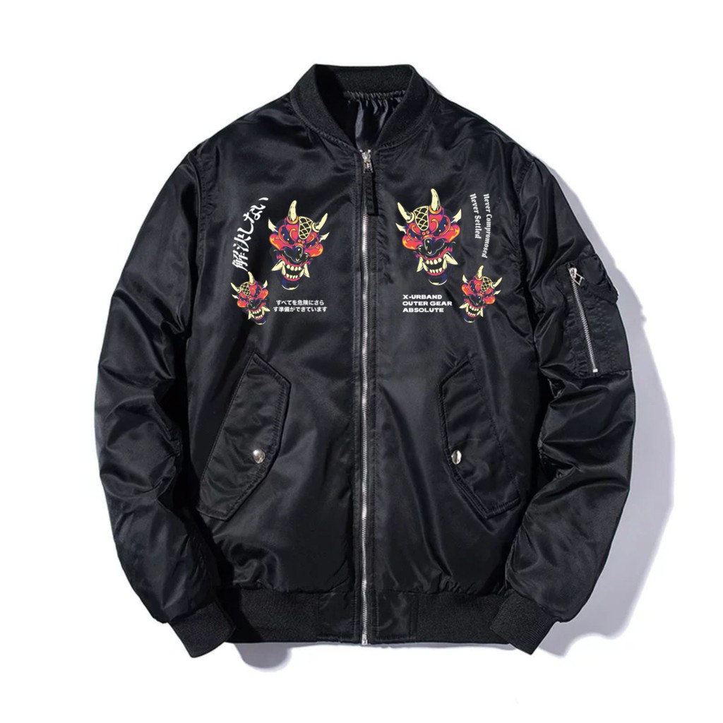 Jaket Bomber Sukajan Japanese Samurai Pria Terbaru Murah Jacket Bomber Sukajan Korea Laki-Laki