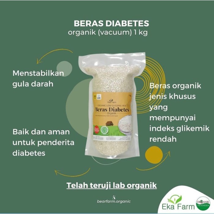 

978EqW Beras Diabetes Organik Ekafarm 1Kg - Kemasan Vakum WQ0112