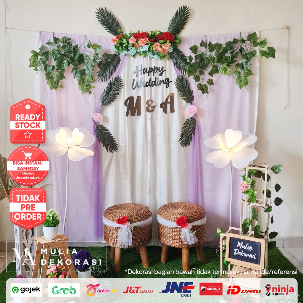 Dekorasi Lamaran Nikahan Syukuran Tasyakuran Khitan Aqiqah Backdrop Background Dinding Paket Mulia LL