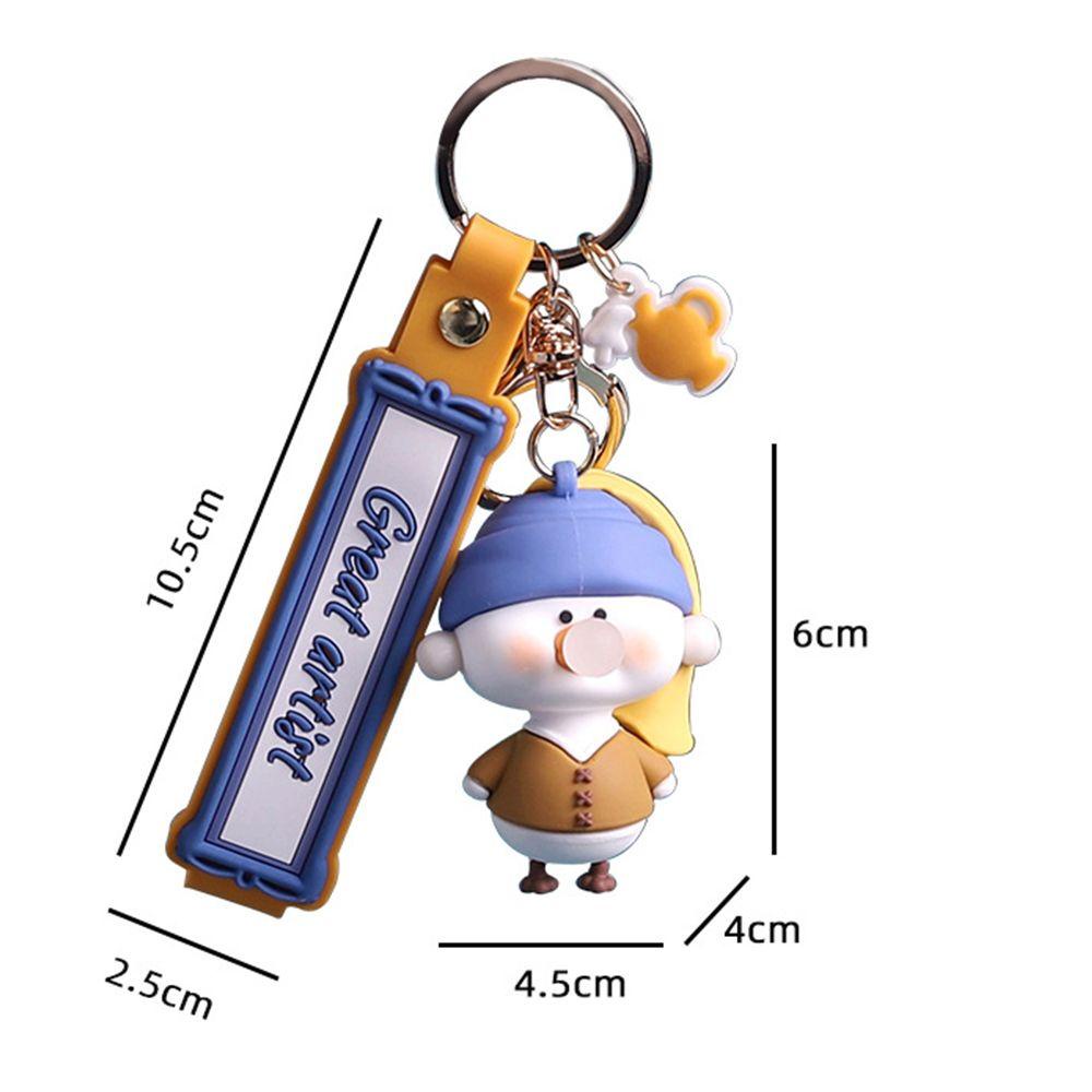 Lanfy Wanita Gantungan Kunci Kreatif Hadiah Unik Artis Bebek Meniup Gelembung Duck Alloy Key Holder