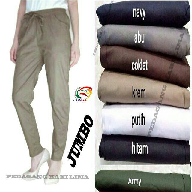 CELANA KATUN WANITA BASIC PANTS JUMBO XXL, CELANA BAGGY,CELANA KERJA, COTTON PANTS