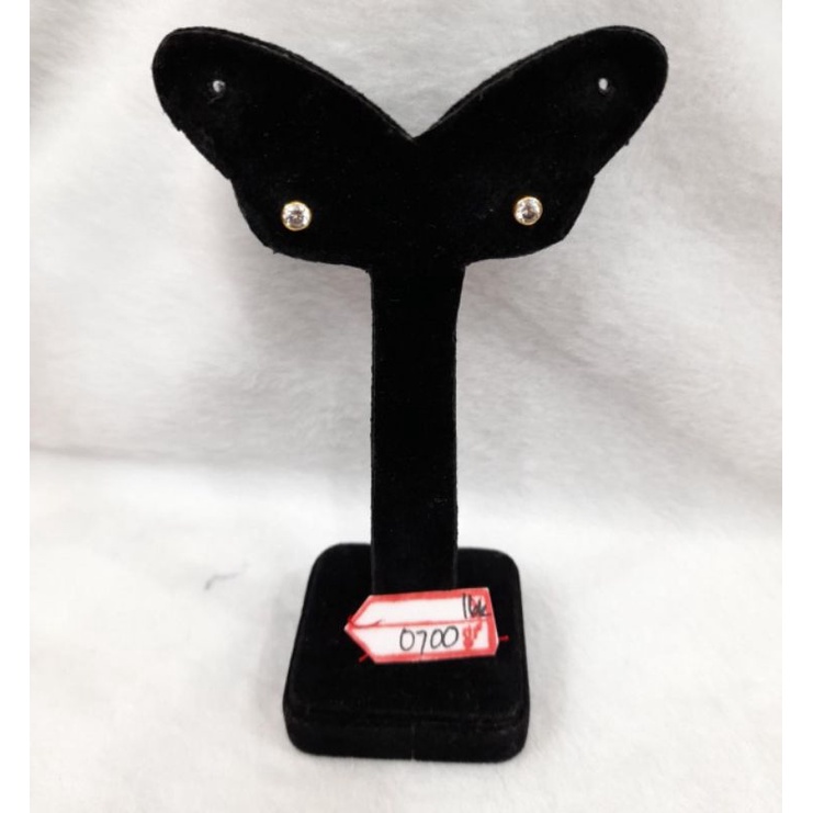 GW360L226L anting giwang tusuk tindik permata putih emas kuning asli berat 0.700 kadar 70% 16k