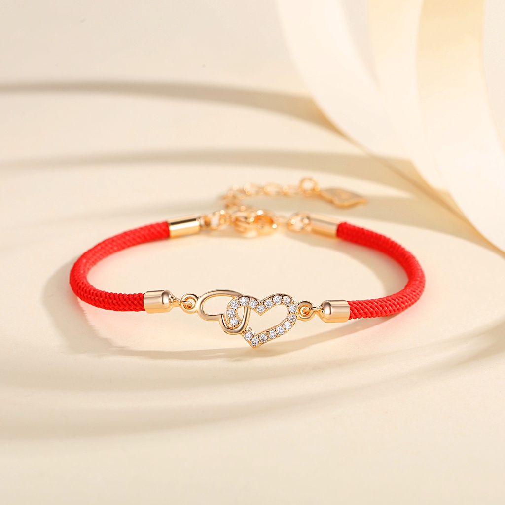 Y664【Barang spot】Gelang Couple / Gelang Desain Berbentuk Hati Untuk Pria Dan Wanita Gelang Tali Braided LOVE Bracelet