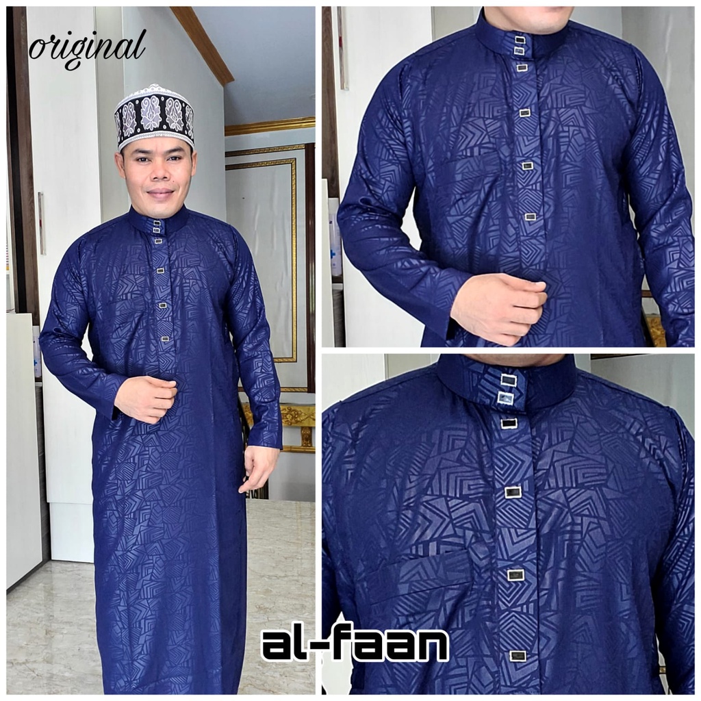 Jubah Gamis Pria Oblong Jubah muslim Gamis Pria Motif Emboss-2