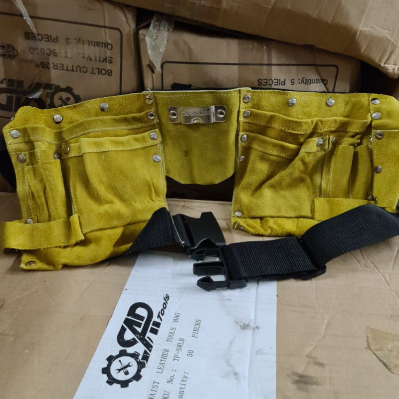 tool bag pinggang kulit perkakas tas kulit tukang tools