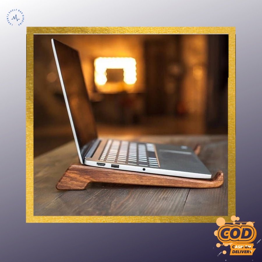 Stand Laptop Kayu Wood Stand Laptop Dudukan Laptop Aksesoris Laptop stand laptop minimalis stand lap