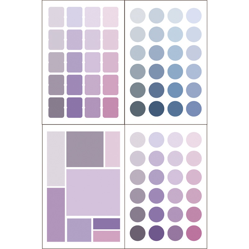 4 Lembar / Set Stiker Label Indeks Warna Gradien Untuk Alat Tulis Scrapbooking