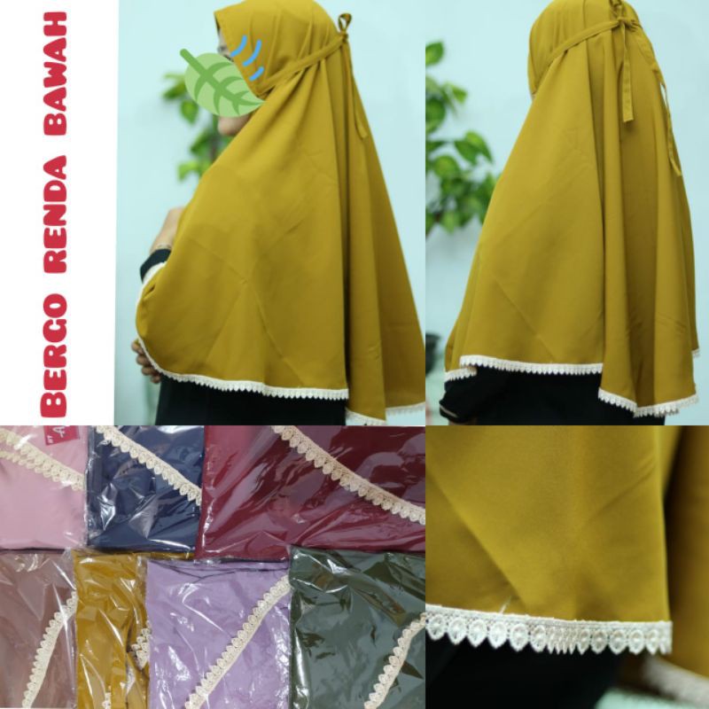 bergo renda bawah