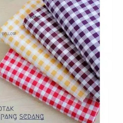 ○ Bahan katun jepang garis kotak kecil kain katun medium ori jepang desigen ➮