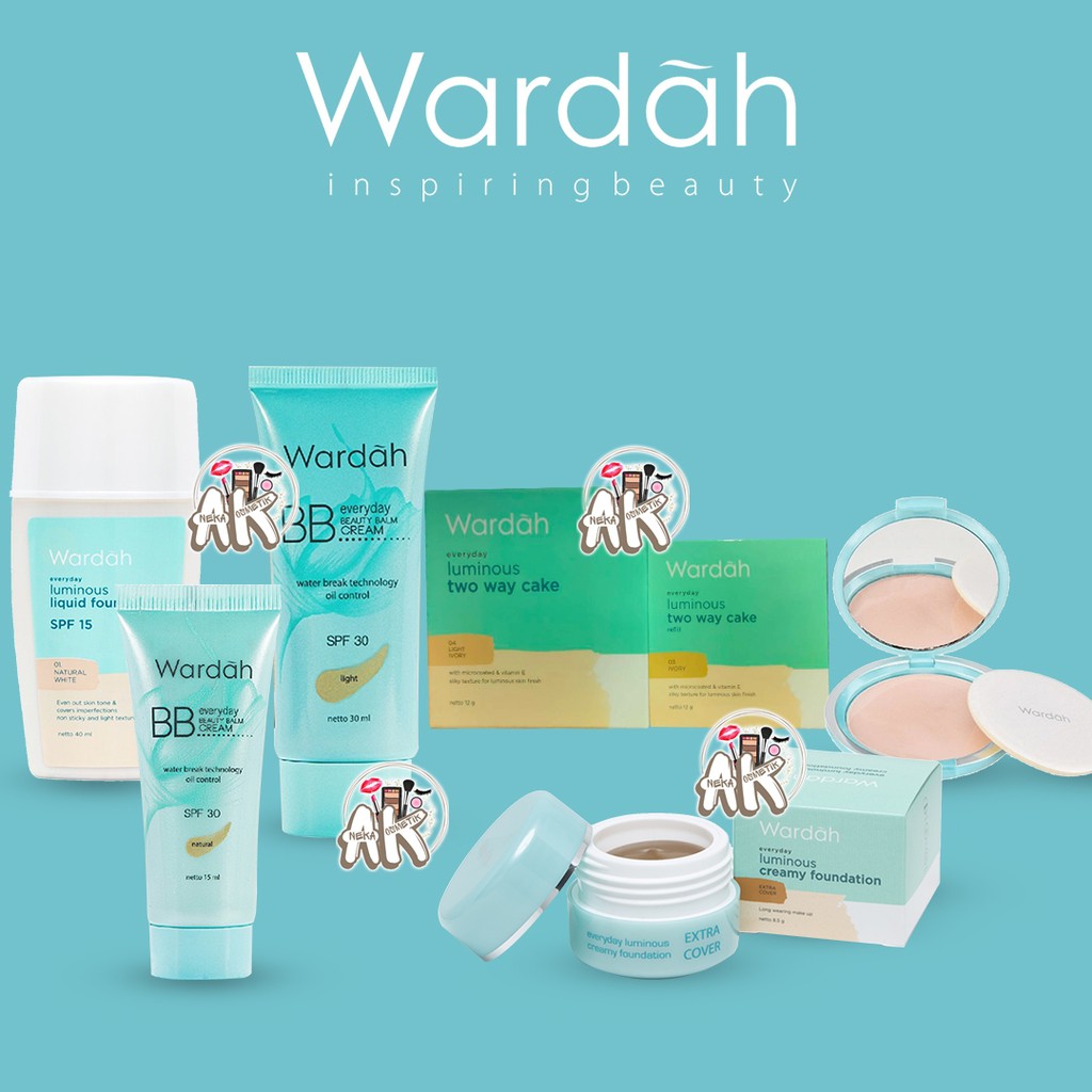 WARDAH EVERYDAY SERIES (LIQUID FOUNDATION/BB CREAM/TWO WAY CAKE/CREAMY FOUNDATION)