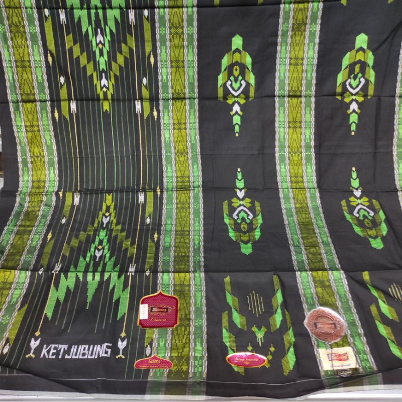 Sarung Tenun Ketjubung Crown SSG Songket Strimin Gunung Full Sutra 210 Khusus Hitam